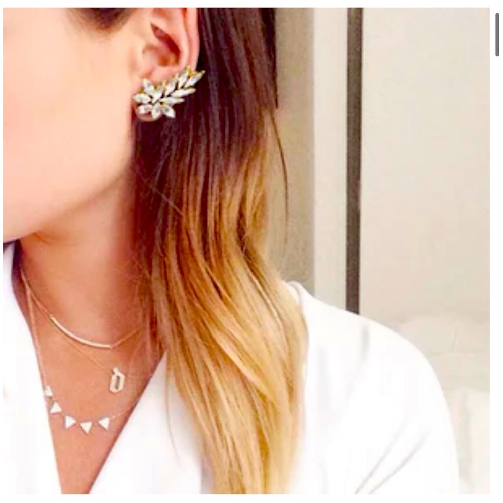 Kate Spade Crystal Earring Studs and Crystal Earring Cuff (Never Worn)